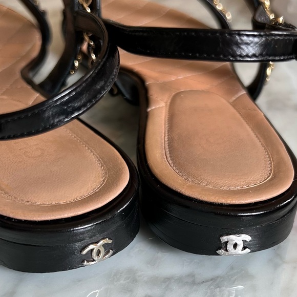 Authentic CHANEL CHAIN Gold strap sandals Rare💝 - Picture 12 of 15